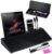 AM99 Glass Desktop Whiteboard – Dry Erase White Board with Storage Unit – Computer Keyboard Stand – Desktop White Board to-do List Memo Notepad for Home Office and School Accessories Supplies