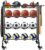 Artibear Basketball Racks Holder for Balls with Wheels, Rolling Metal Sports Equipment Storage Stand Organizer with Baskets and Hooks for Basketballs Footballs Volleyball, Black