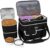 BAGLHER Dog Travel Bag for Supplies – Double-Layer Airline Approved Weekend Pet Travel Organizer Set for Dog and Cat Tote with 2 Pet Food Containers and 2 Collapsible Silicone Bowls Black
