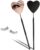 Buqikma Large Lash Mirror for Eyelash Extension Detachable Heart Shape Eyelash Mirror 45°Angle Design Hand Mirror Stainless Steel Eyelash Makeup Mirror lash Extension Supplies(Black)