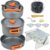 Camping Cookware Set,10 pcs Utensils Kit for 2-3 Person, Stainless Pan, Pot, Kettle, Barbecue Rack, 1Spoon, 3Bowls and Outdoor Cooking and Picnic Folding Utensils Portable Backpack Equipment