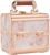 Costravio Makeup Box Cosmetic Train Case with Mirror Travel Organizer Cosmetic Jewelry Storage Box with 2-Tier Tackle Trays Portable Lockable Makeup Organizer Box – Marble Rose Gold Style