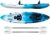 Driftsun Teton 120 Hard Shell Recreational Tandem Kayak, 2 or 3 Person Sit On Top Kayak Package with 2 EVA Padded Seats, Includes 2 Aluminum Paddles and Fishing Rod Holder Mounts, Blue/White