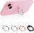 Jsoerpay Cell Phone Ring Holder, Transparent Ring Holder 360°Rotation Finger Ring Stand, Clear Cell Phone Kickstand Compatible with Most of Phones, Tablet and Case, (2Silver+1Black+1Rose Gold)