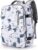 Large Travel Backpack Women, Carry On Hiking Backpack Waterproof Outdoor Sports Rucksack Casual Daypack Fit 14 Inch Laptop with USB Charging Port Shoes Compartment, Leaves White