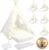 Lemosae 6 Pack Teepee Tent for Kids Bulk with Inflatable Airbed,String Light and Fitted Sheet, Natural Cotton Washable Toddler Play Tent for Girls Boys Slumber Party Indoor Outdoor(White)