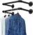 OROPY Industrial Pipe Clothes Rack 21.6” Set of 2, Heavy Duty Wall Mounted Black Iron Garment Bar, Multi-Purpose Clothing Hanging Rod for Laundry Room and Closet Storage