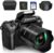 Saneen Digital Camera, 4k Cameras for Photography & Video, 64MP WiFi Touch Screen Vlogging Camera for YouTube with Flash, 32GB SD Card, Lens Hood, 3000mAH Battery, Front and Rear Cameras – Black