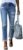 Sidefeel Women Distressed Raw Hem Washed Boyfriend Jeans Destroyed Straight Leg Denim Pants