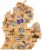 Totally Bamboo Michigan State Shaped Cutting Board and Charcuterie Serving Platter with Artwork by Fish Kiss, Includes Hang Tie for Wall Display