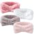 VITEVER 4 Pack Spa Headband for Washing Face, Girls Makeup Bow Tie Hair Band, Microfiber Women Headbands, Elastic Headband to Wash Face Skincare Cosmetics Shower- White, Brown, Rose Pink, Light Pink