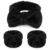 WSYUB Makeup Headbands, 1pcs Black Spa Headband Fluffy Bow Tie Headband Microfiber Face Headband, and 2Pcs Wrist Spa Wash Band Absorbent Wristbands, for Washing Face Skin Care